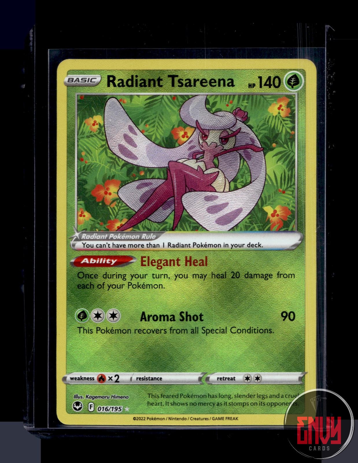 Radiant Tsareena Near Mint 016/195 Radiant Rare Silver Tempest Pokemon