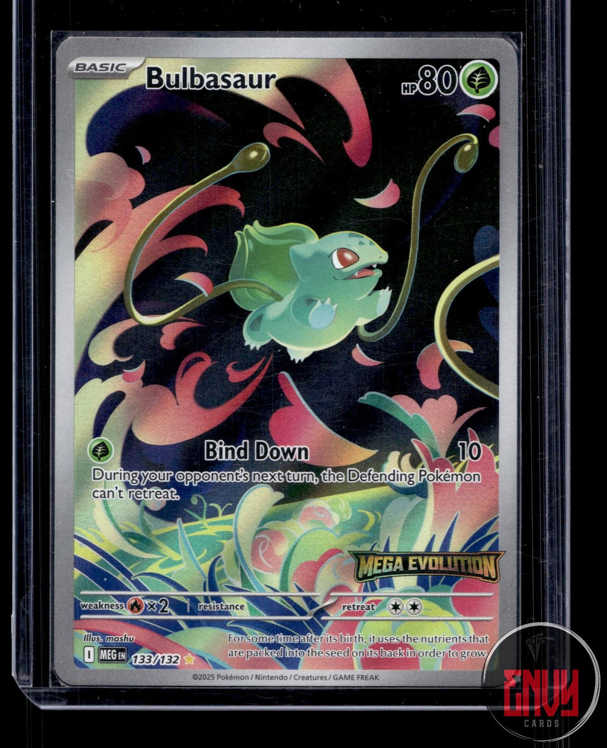 Bulbasaur (Mega Evolution Stamped) NM 133/132 MCAP Pokemon Holo