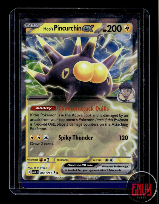Hop's Pincurchin ex Near Mint 068/217 Double Rare Ascended Heroes Pokemon