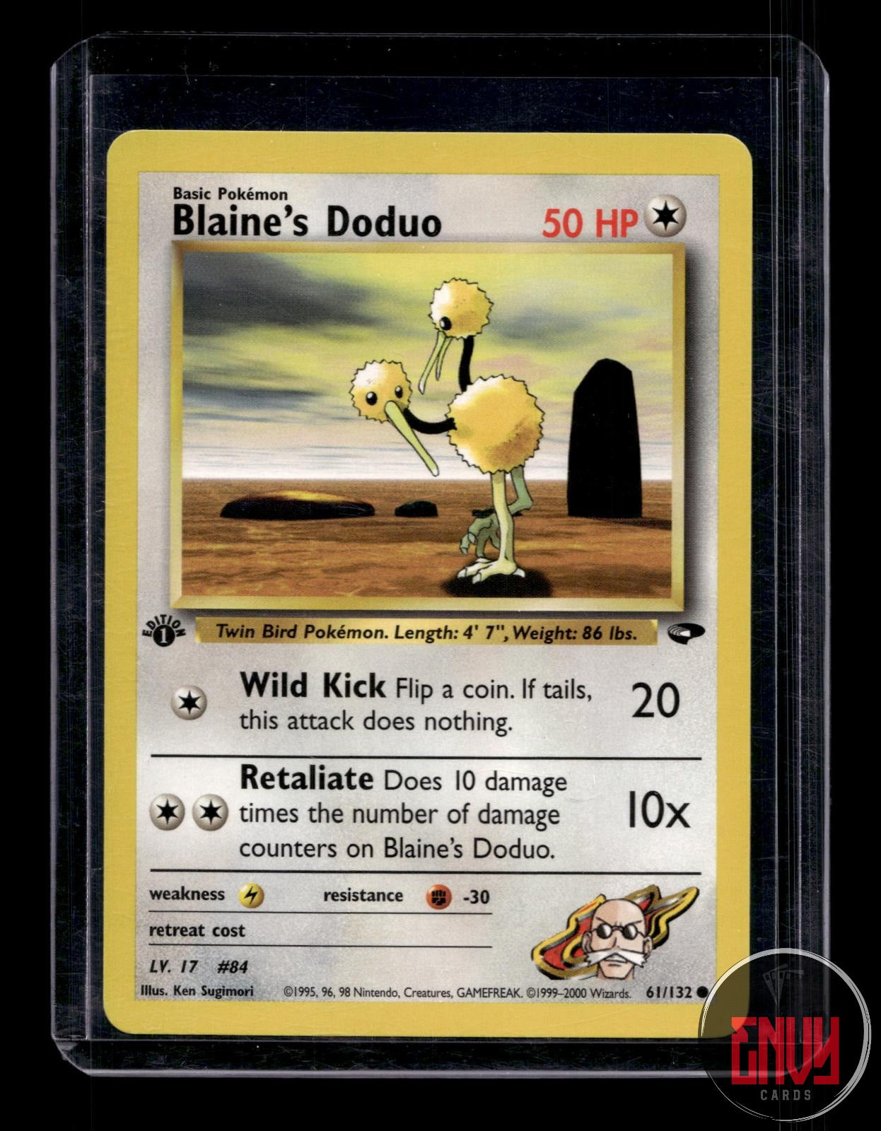 Blaine's Doduo Lightly Played 61/132 Common Gym Challenge Pokemon 1st Edition