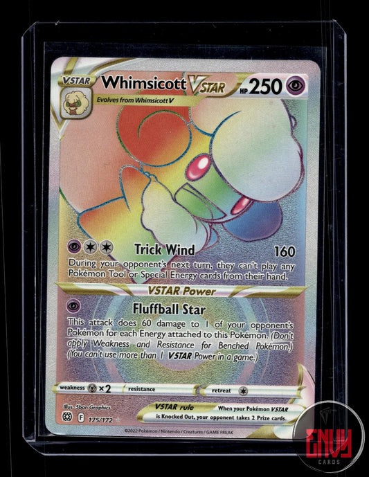Whimsicott VSTAR Near Mint 175/172 Rainbow Rare Brilliant Stars Pokemon
