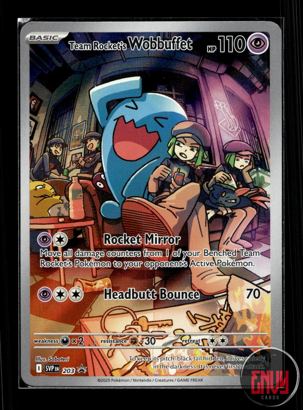 Team Rocket's Wobbuffet NM 203 P Scarlet & Violet Promo Pokemon Holo
