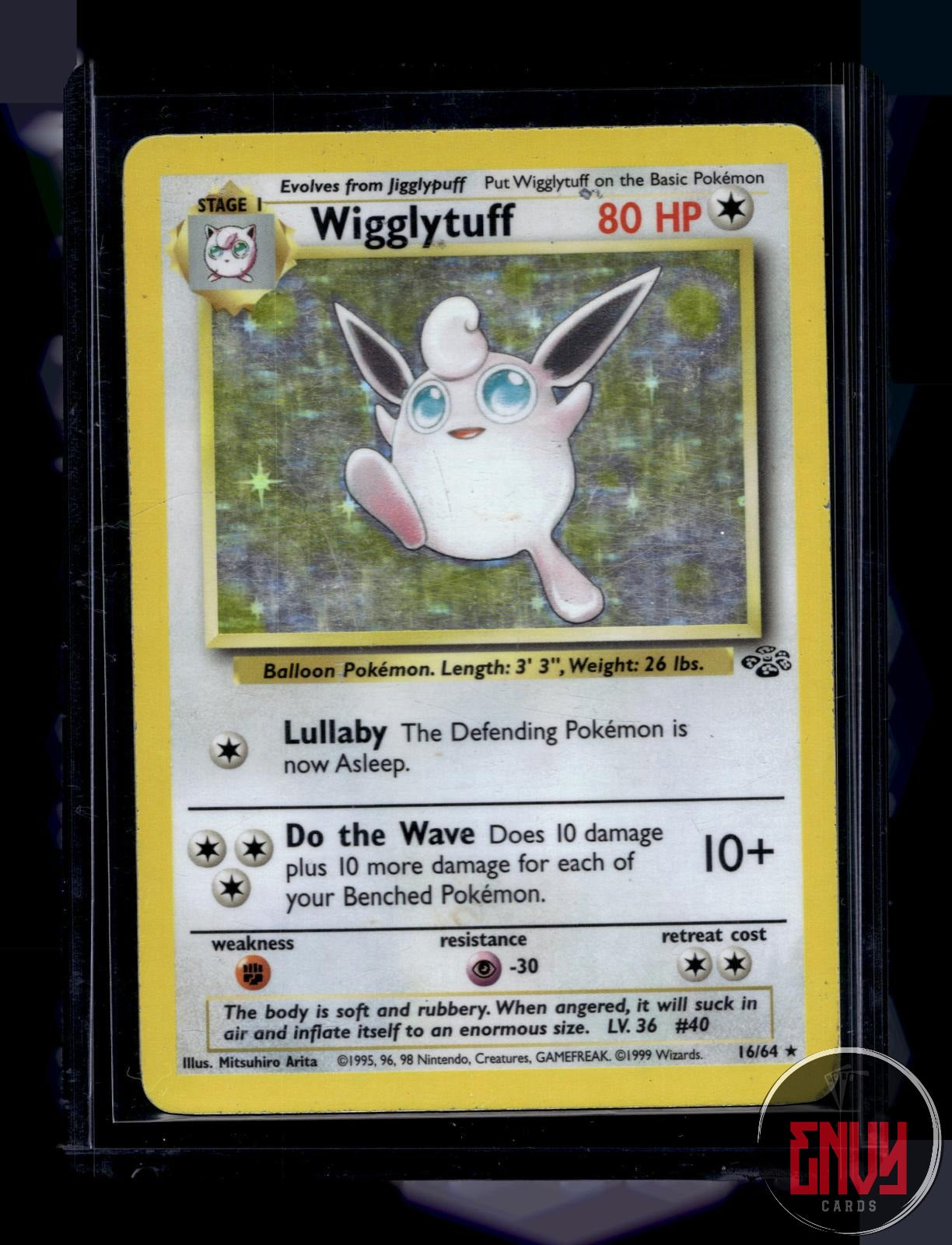 Wigglytuff Moderately Played 16/64 Rare Jungle Pokemon Unlimited Holo