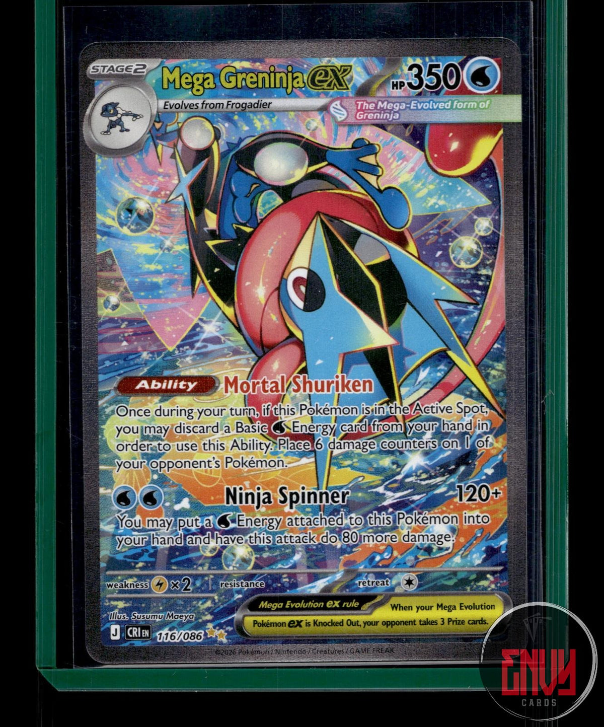 Mega Greninja ex NM 116/086 SIR Chaos Rising Pokemon Holo