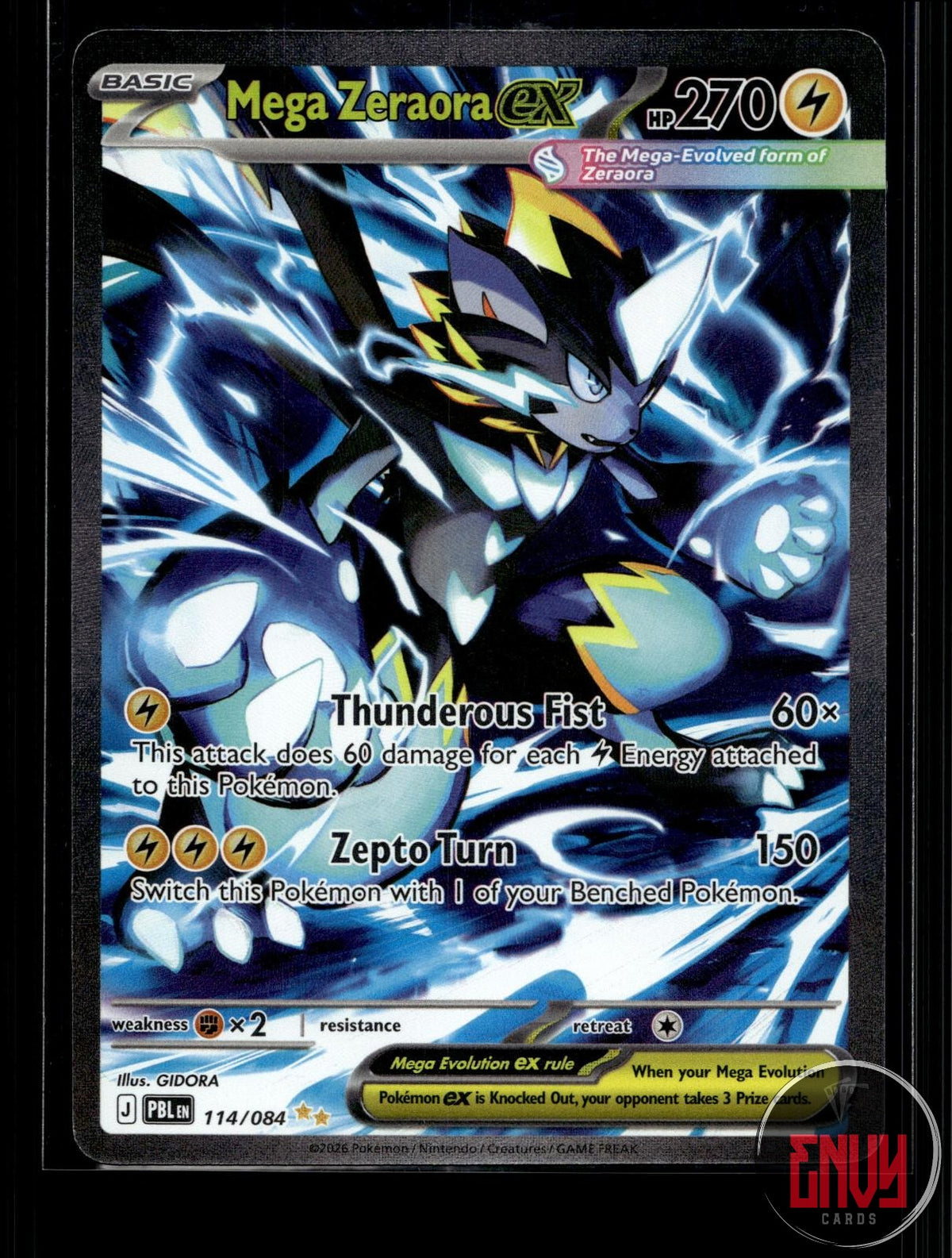 Mega Zeraora ex NM 114/084 SIR Pitch Black Pokemon Holo
