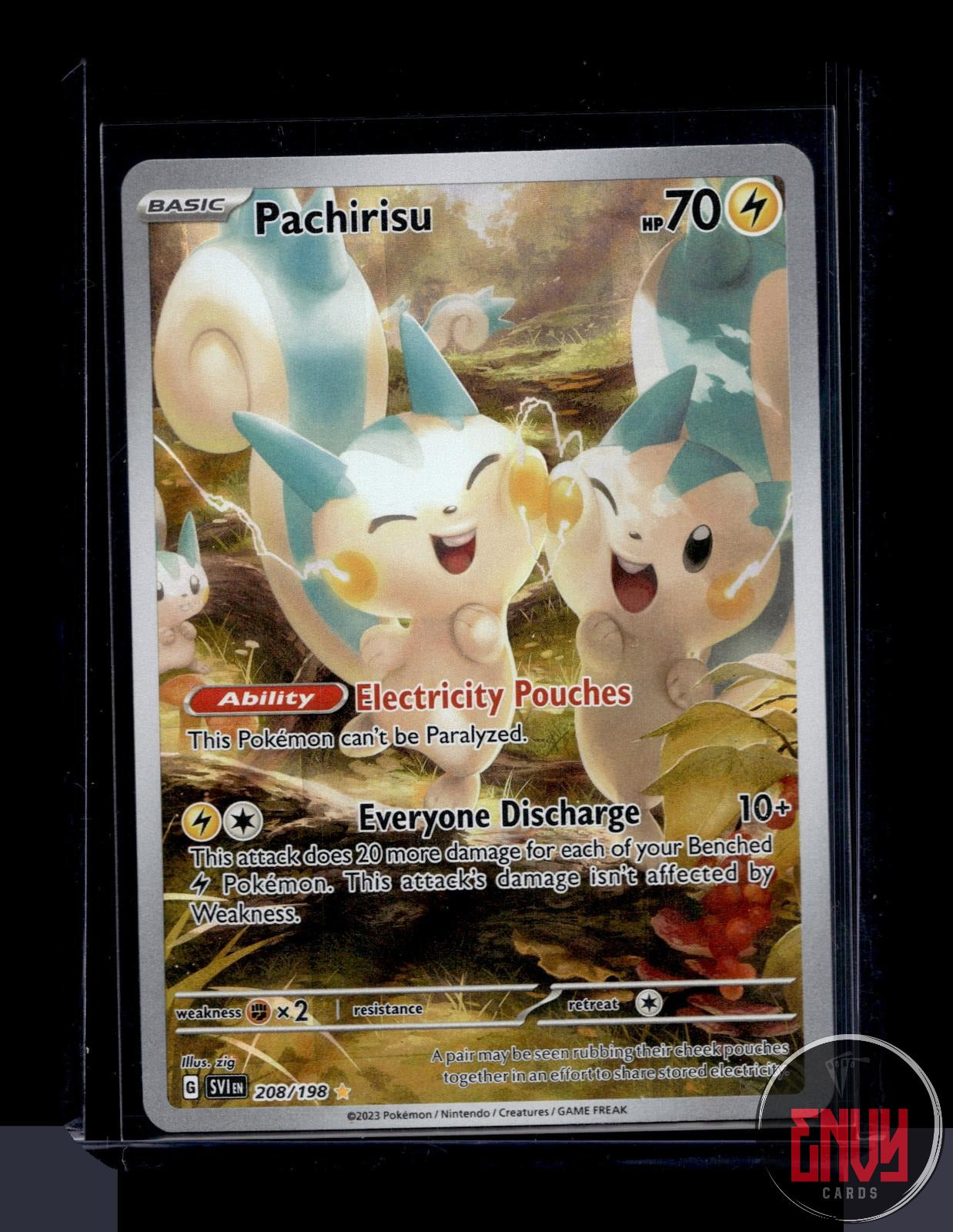 Pachirisu Near Mint 208/198 Illustration Rare Scarlet & Violet Pokemon