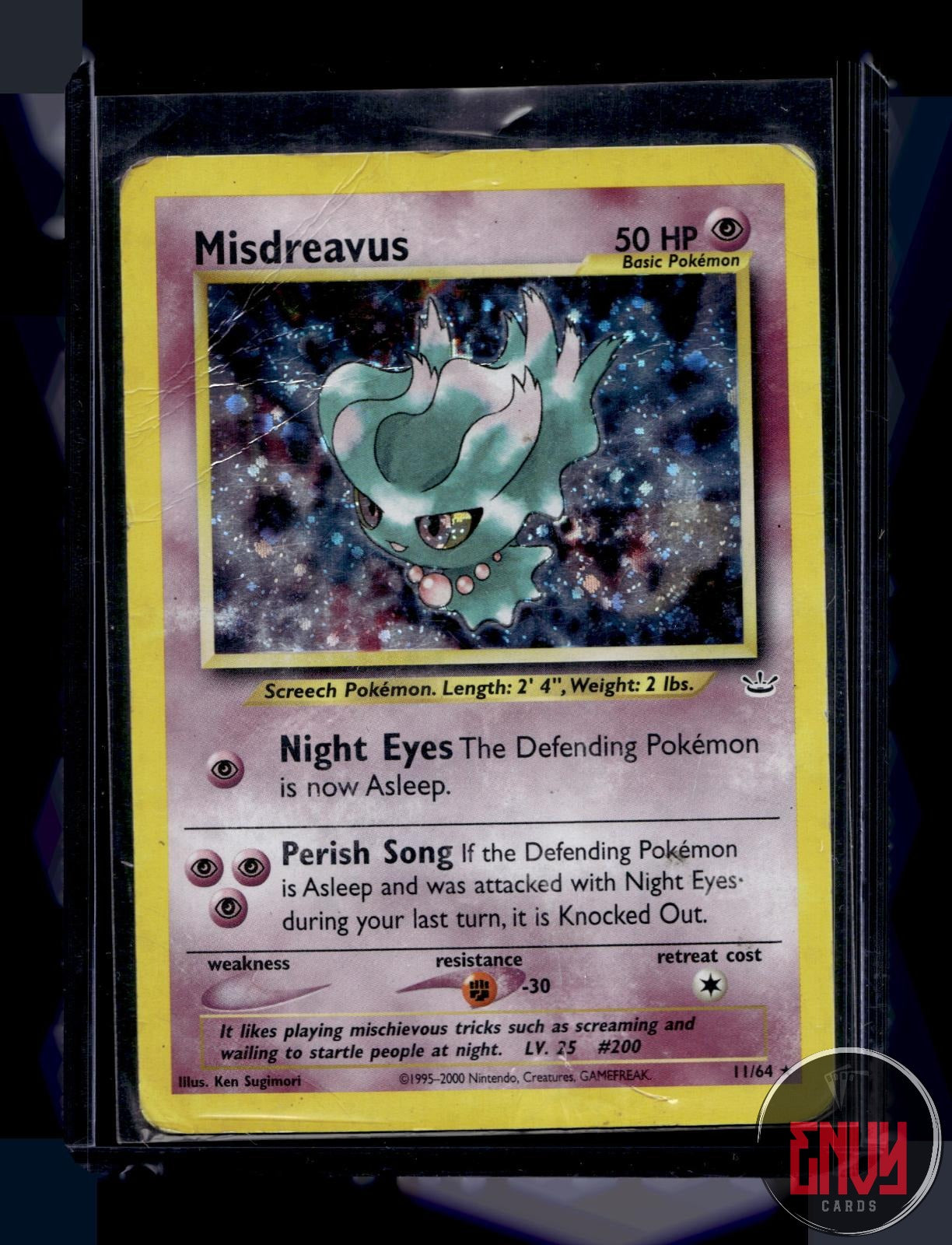 Misdreavus Damaged 11/64 Rare Neo Revelation Pokemon Unlimited Holo