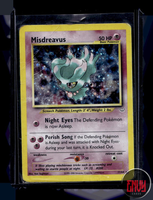 Misdreavus Damaged 11/64 Rare Neo Revelation Pokemon Unlimited Holo