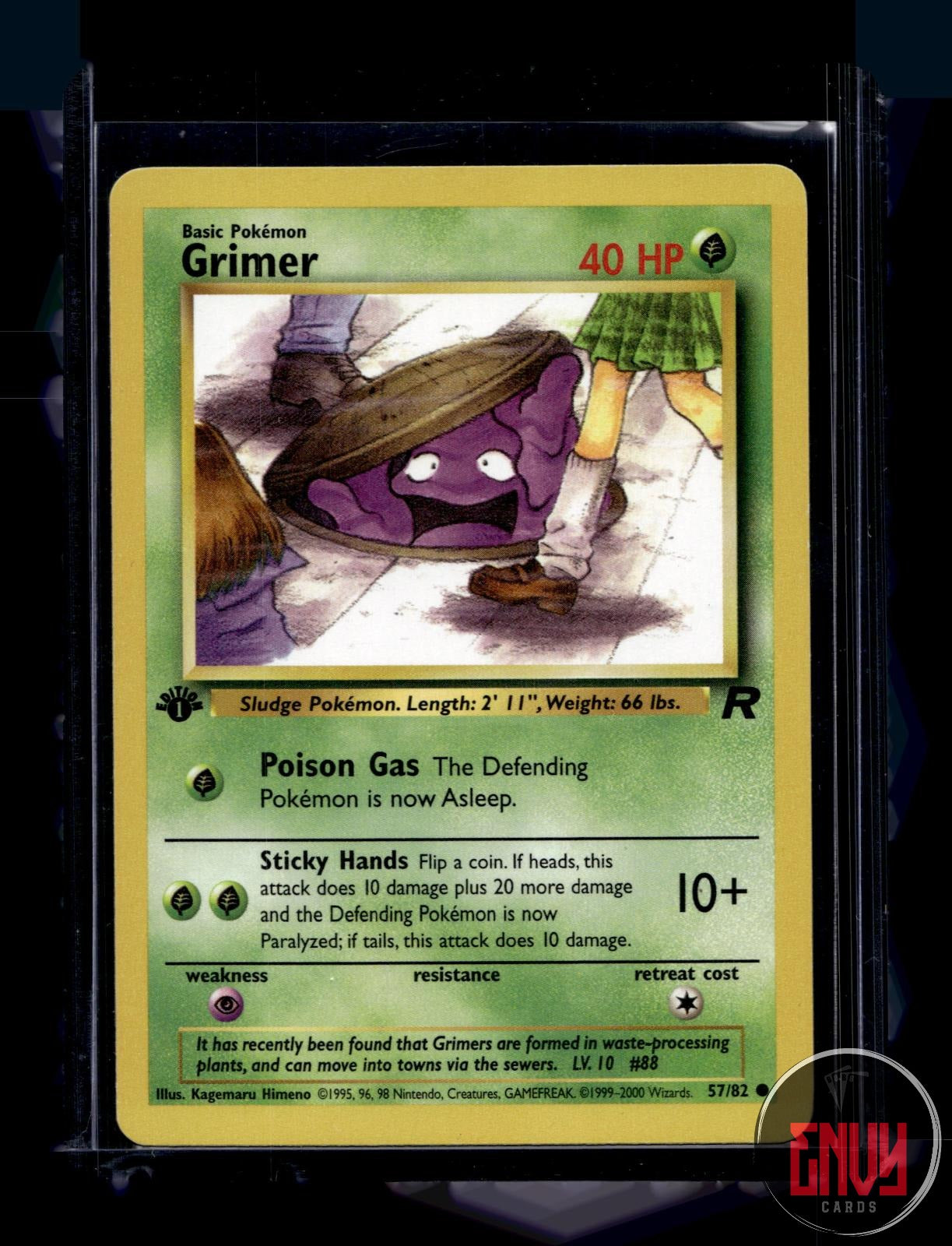 Grimer Lightly Played 57/82 Common Team Rocket Pokemon 1st Edition