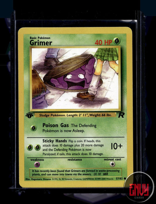 Grimer Lightly Played 57/82 Common Team Rocket Pokemon 1st Edition