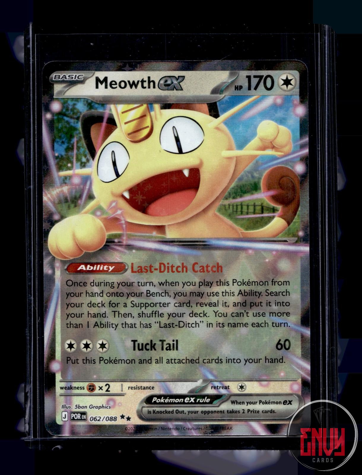 Meowth ex Near Mint 062/088 Double Rare Perfect Order Pokemon Holo