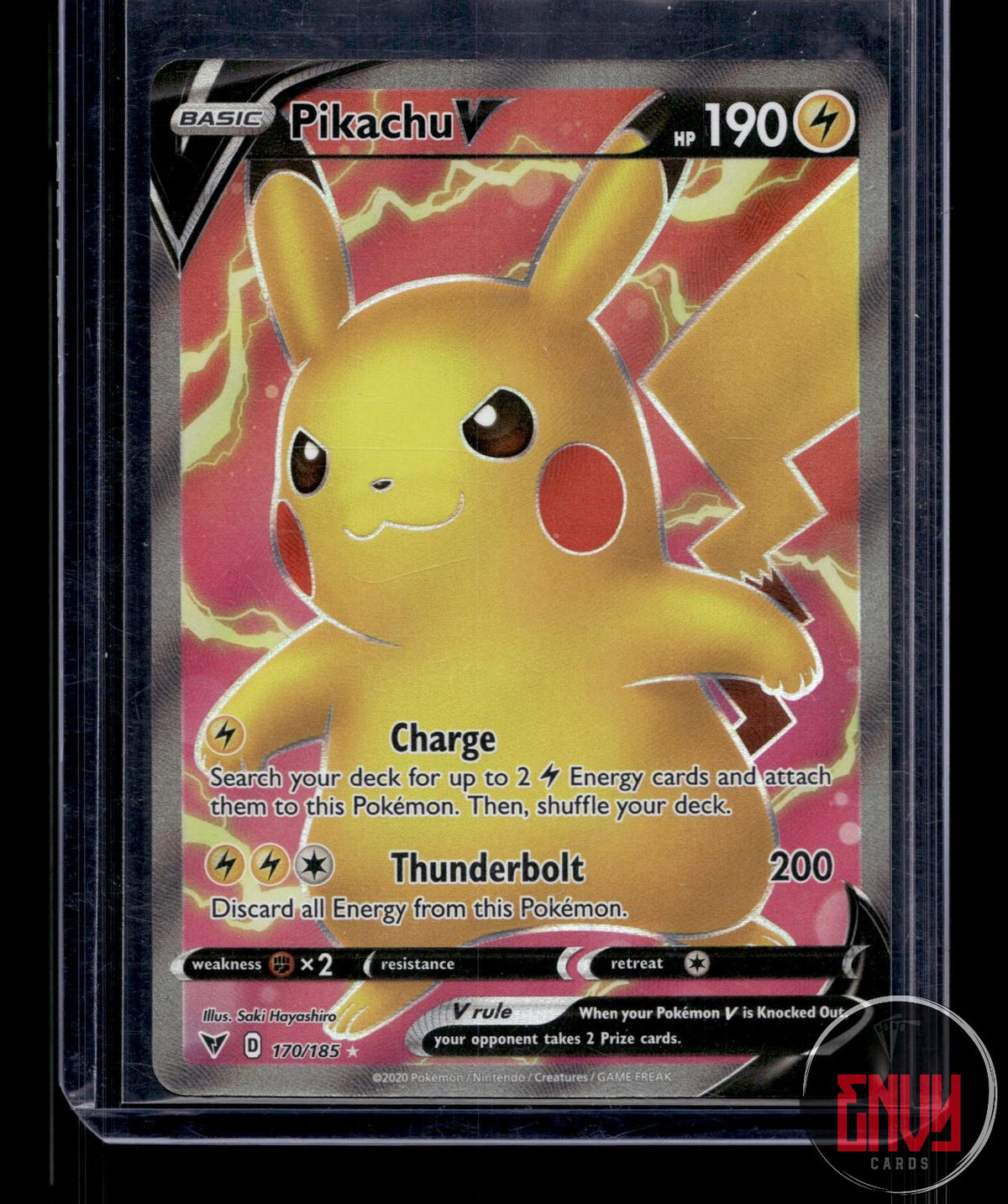 Pikachu V NM 170/185 UR Vivid Voltage Pokemon Holo