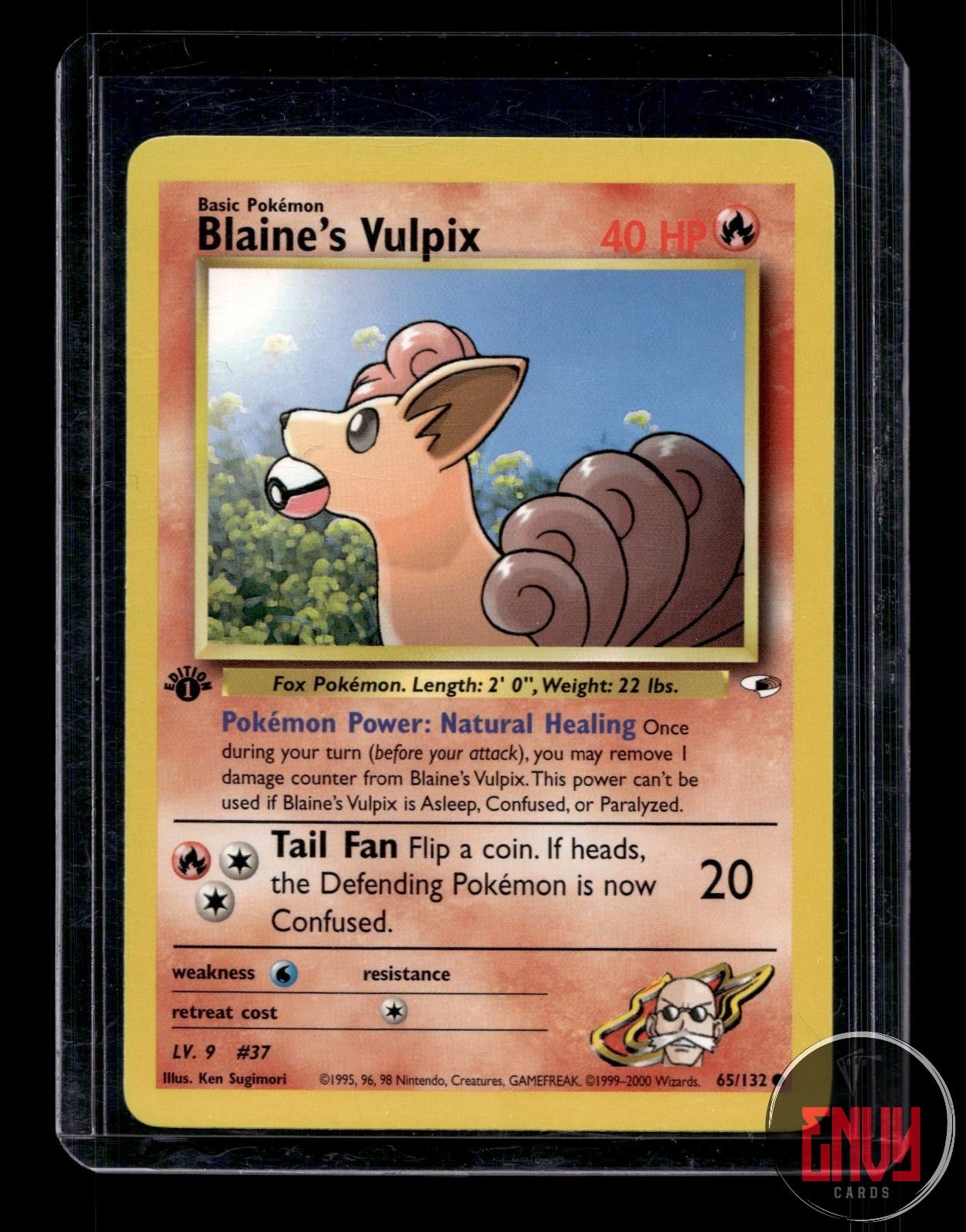 Blaine's Vulpix Lightly Played 65/132 Common Gym Heroes Pokemon 1st Edition