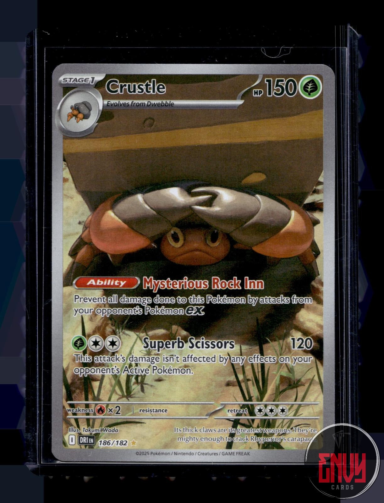 Crustle Near Mint 186/182 Illustration Rare Destined Rivals Pokemon