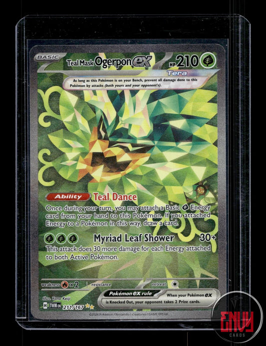 Teal Mask Ogerpon ex NM 211/167 Twilight Masquerade Pokemon