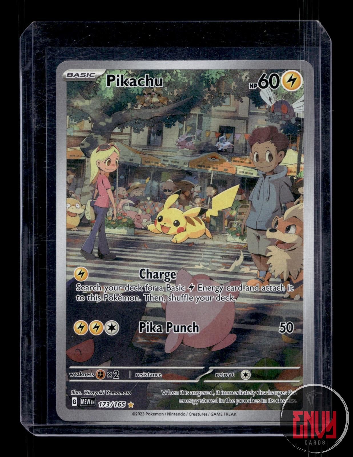 Pikachu Near Mint 173/165 Illustration Rare 151 Pokemon Holo