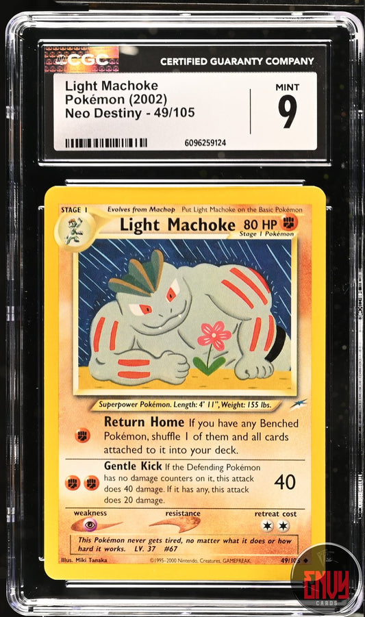 Light Machoke 49/105 Neo Destiny Pokemon CGC 9 Mint