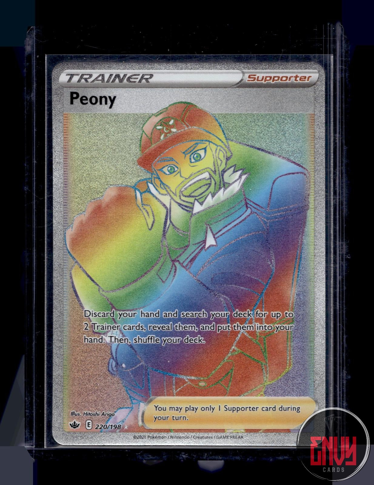 Peony Near Mint 220/198 Rainbow Rare Chilling Reign Pokemon Holo