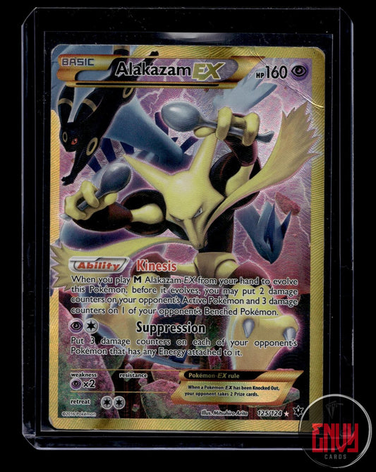 Alakazam EX Damaged 125/124 Secret Rare Fates Collide Pokemon