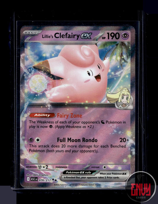 Lillie's Clefairy ex Near Mint 076/217 Double Rare Ascended Heroes Pokemon