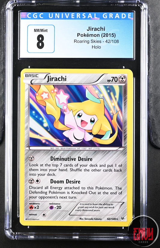 Jirachi 42/108 Holo Roaring Skies Pokemon CGC 8 Nm/mint