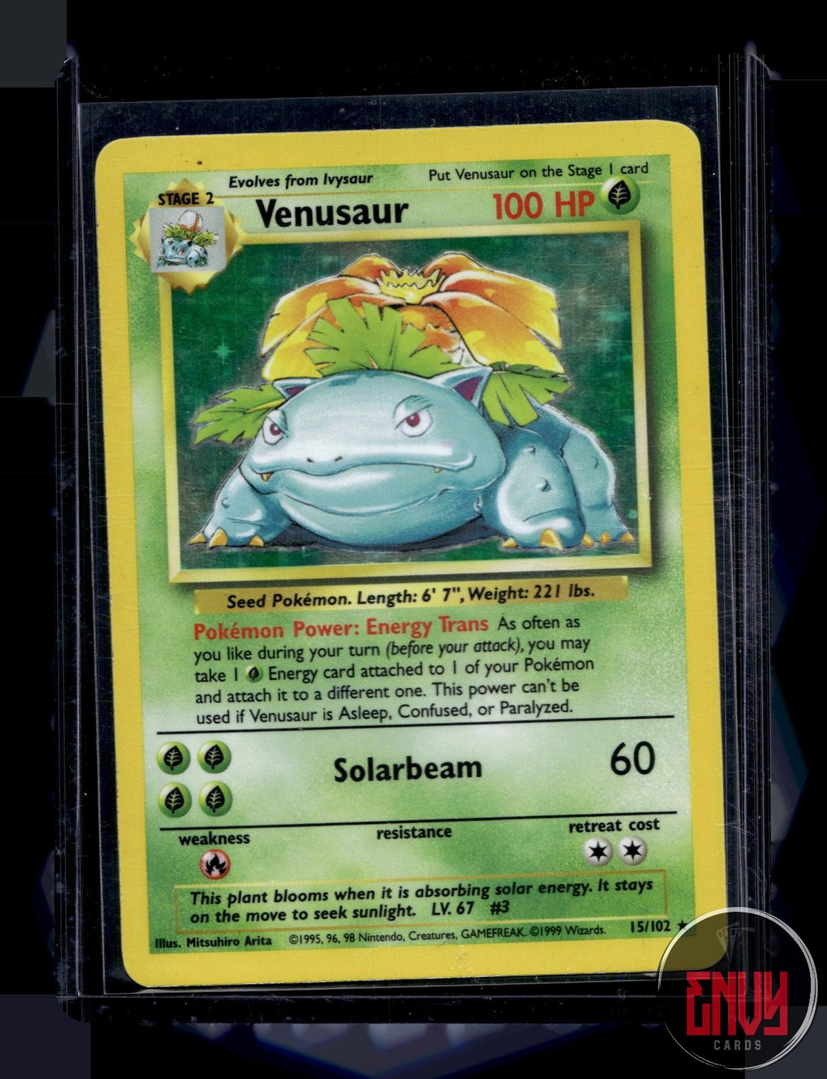 Venusaur MP 15/102 Holo Rare Base Set Unlimited Pokemon