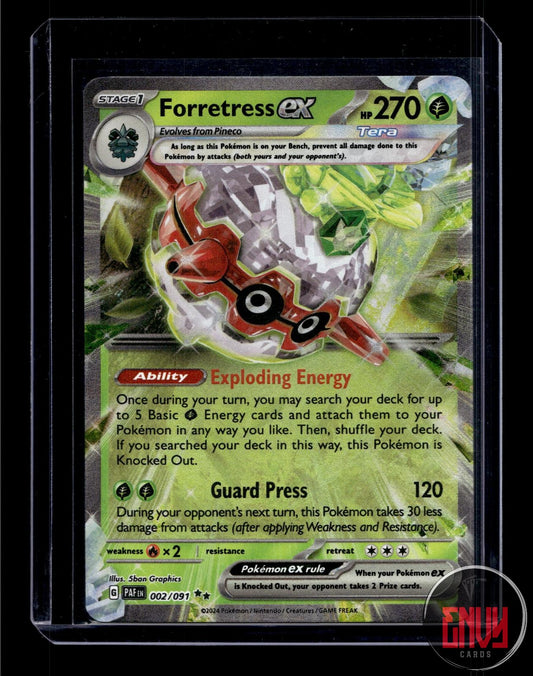 Forretress ex Near Mint 002/091 Double Rare Paldean Fates Pokemon