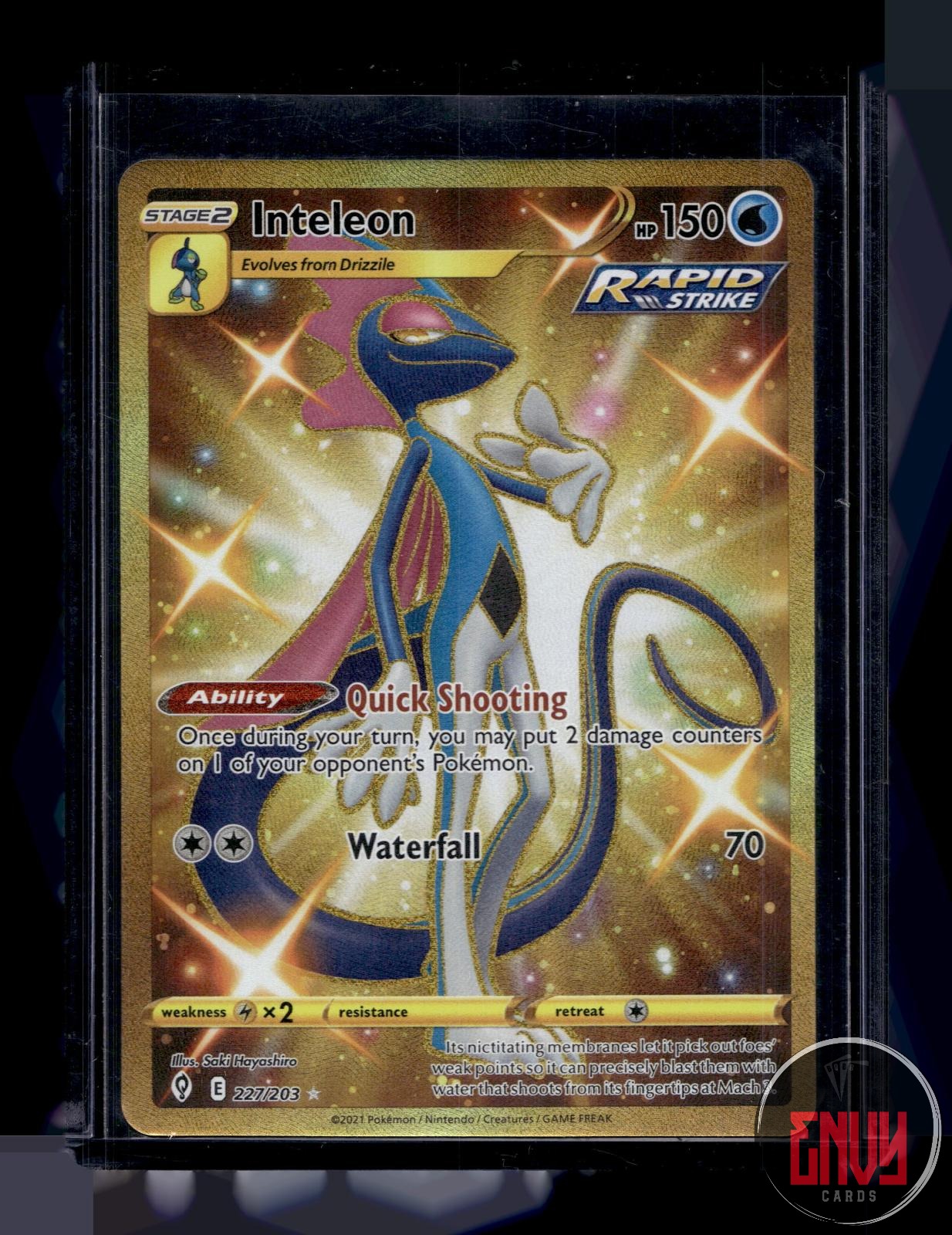 Inteleon Near Mint 227/203 Secret Rare Evolving Skies Pokemon Holo