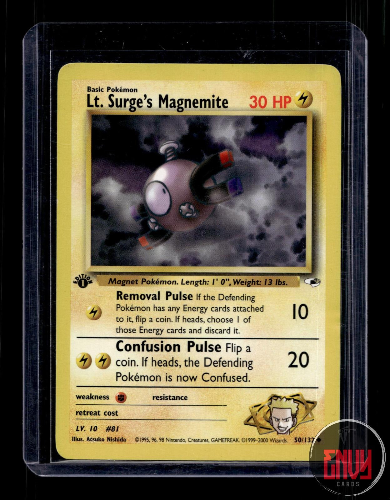 Lt. Surge's Magnemite LP 50/132 Uncommon Gym Heroes Pokemon 1st Edition