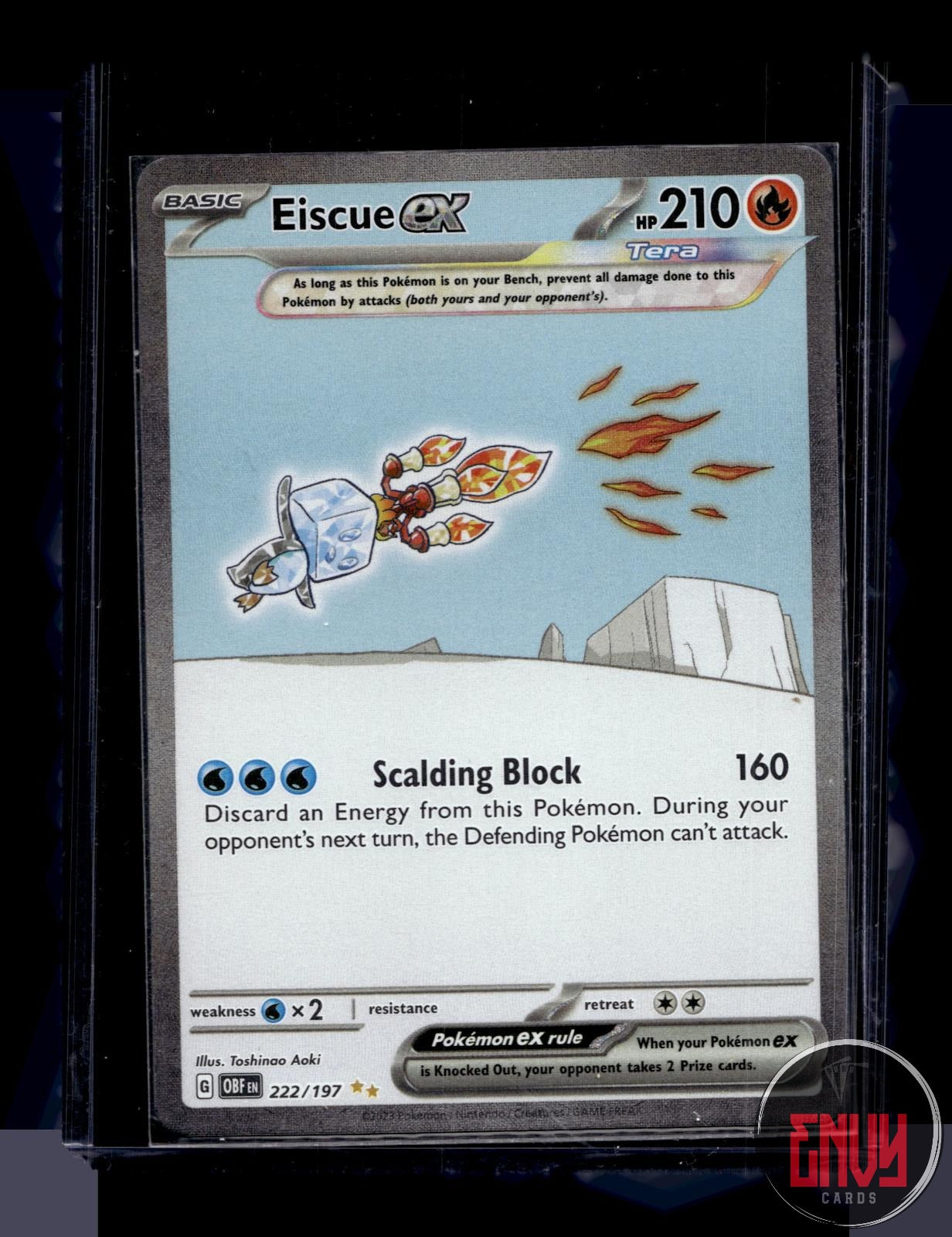 Eiscue ex NM 222/197 Special Illustration Rare Obsidian Flames Pokemon Holo