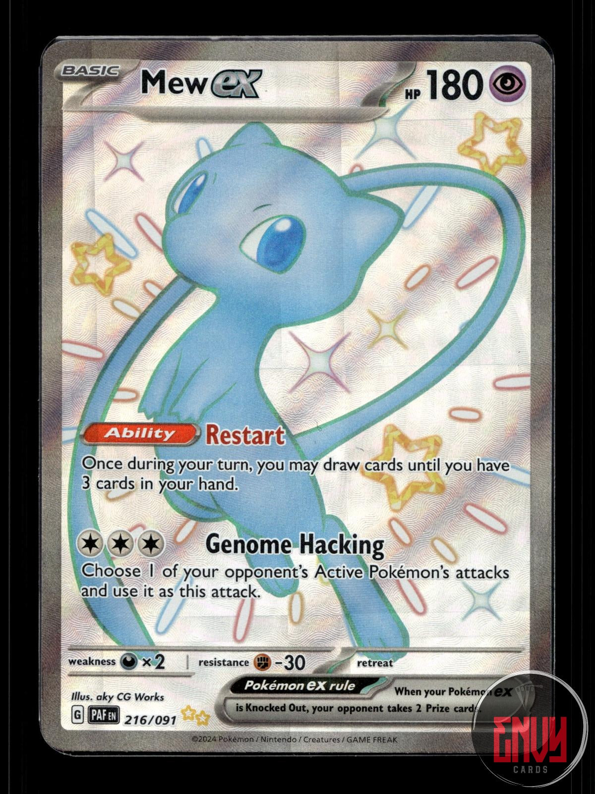 Mew ex NM 216/091 Shiny Ultra Rare Paldean Fates Pokemon Holo