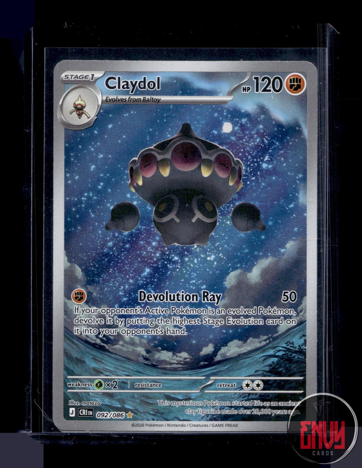 Claydol Near Mint 092/086 Shiny Rare ME04: Chaos Rising Pokemon