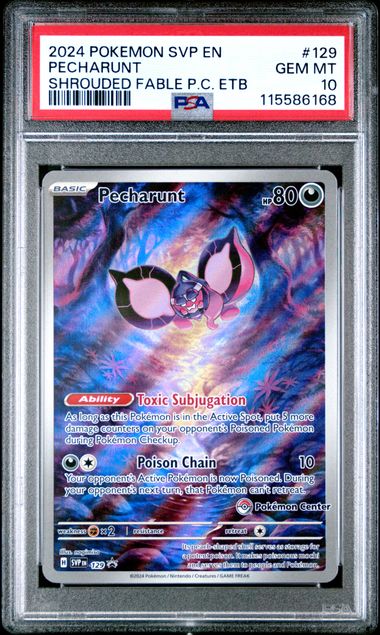 Pecharunt Pokemon Center Black Star Promo 129 PSA 10