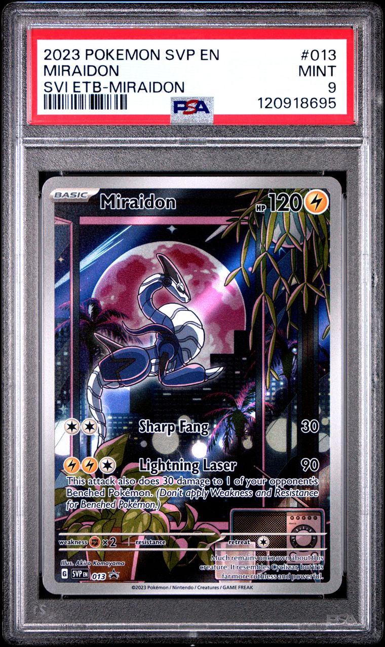 MIRAIDON SVI ETB-MIRAIDON 2023 POKEMON SVP EN-SV BLACK STAR PROMO #013 PSA 9