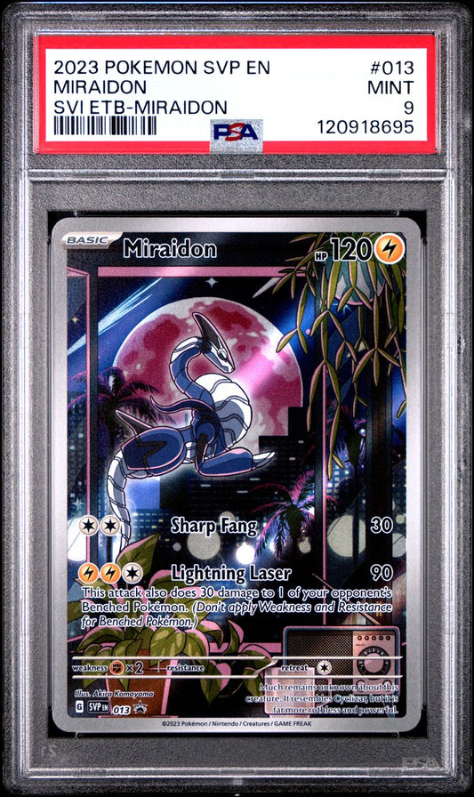 MIRAIDON SVI ETB-MIRAIDON 2023 POKEMON SVP EN-SV BLACK STAR PROMO #013 PSA 9