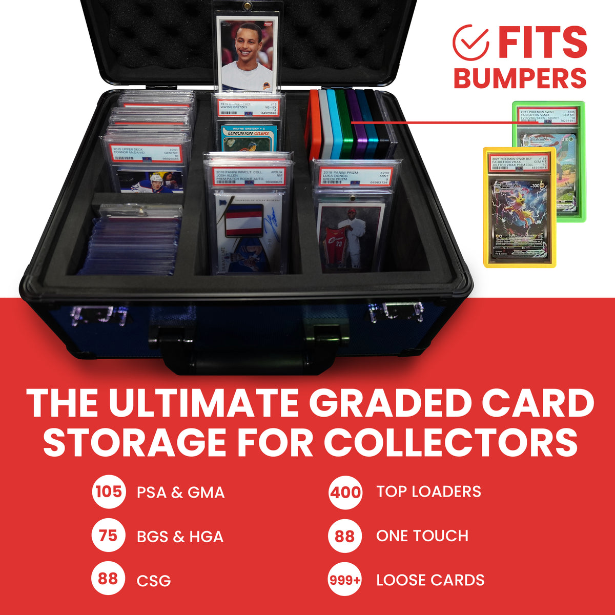 ER X BLUE GRADED CARD STORAGE BOX 3 ROWS