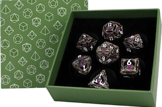 LPG Dice: Dragon Eye Dice Set - Tarnished Gold/Purple