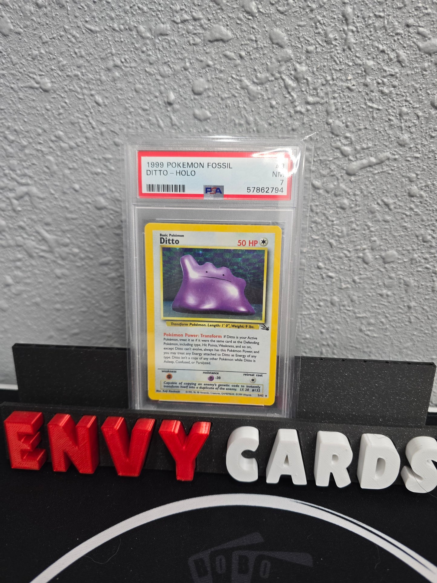 Ditto Holo Fossil 3/62 PSA 7