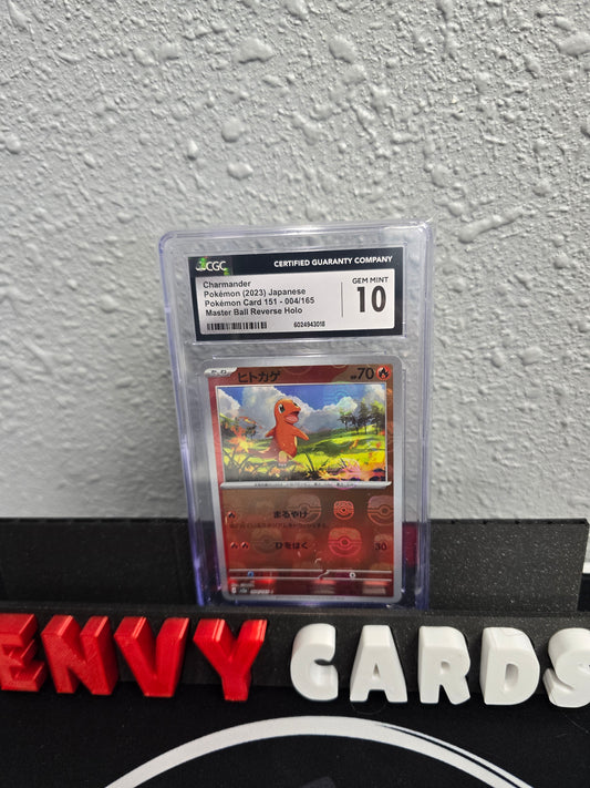 Charmander Master Ball Reverse S&V 151 Japanese 004/165 CGC 10