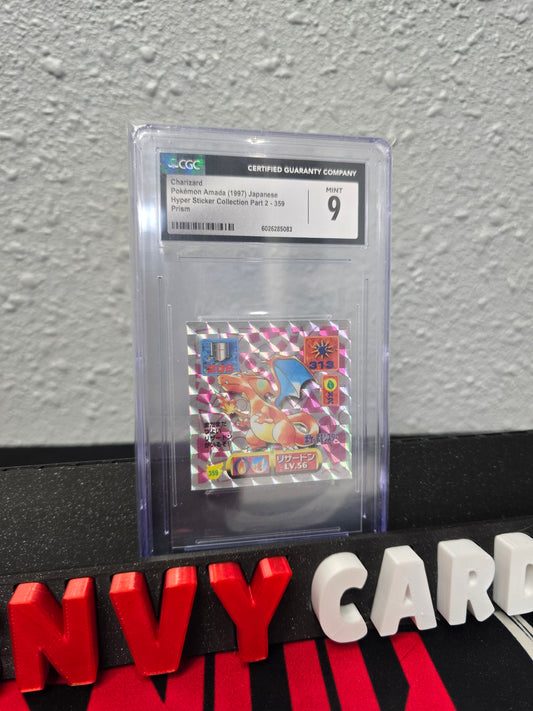 Charizard Amada Japanese Hyper Sticker Collection Part 2 - 359 Prism CGC 9