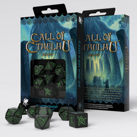 CALL OF CTHULHU DICE SET: BLACK/GREEN