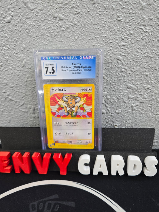 Tauros 1st Edition Base Expansion Pack 030/128 Japanese CGC 7.5 Blue Label