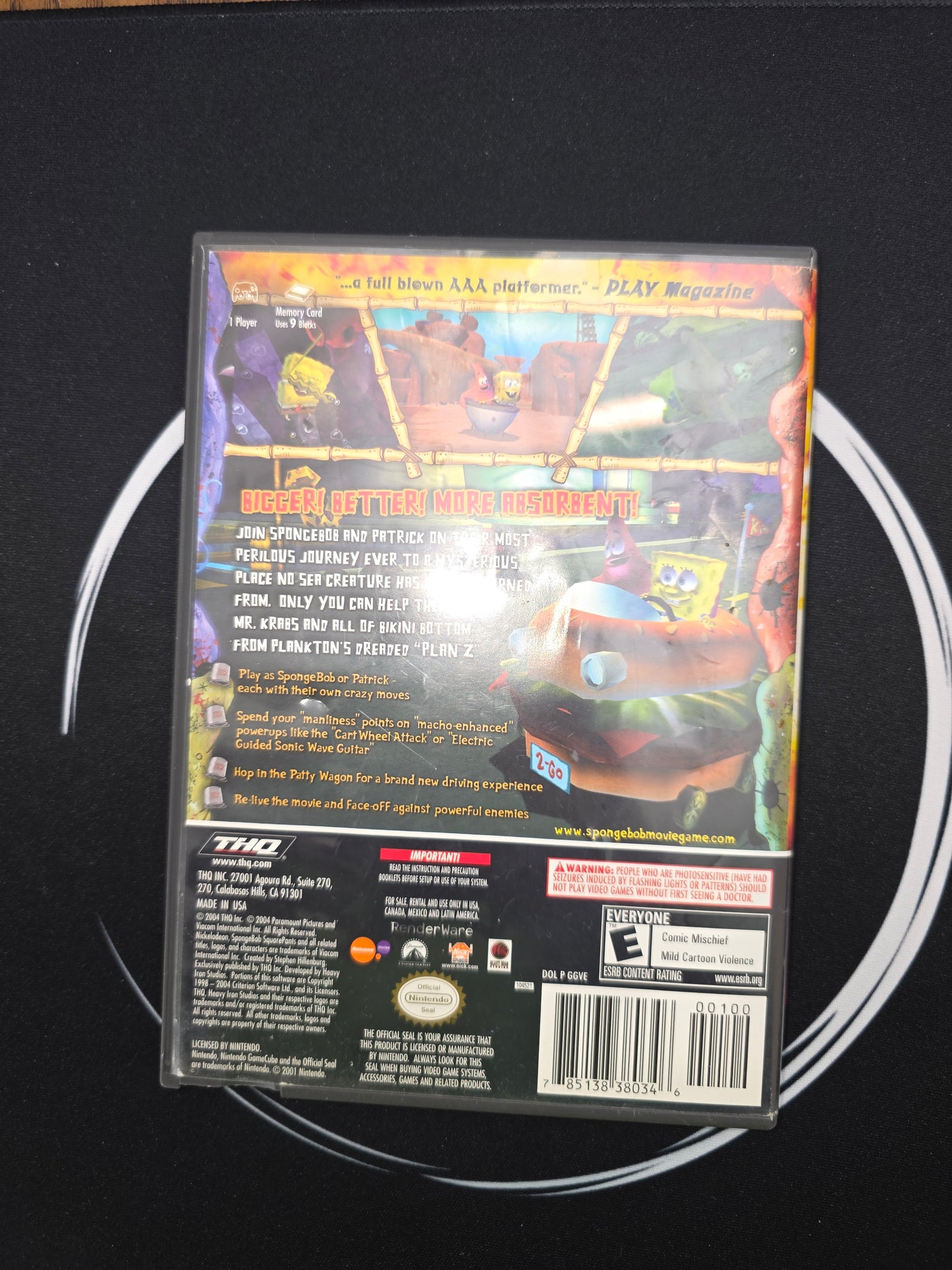 Nintendo GameCube SpongeBob SquarePants Movie Complete CIB Tested