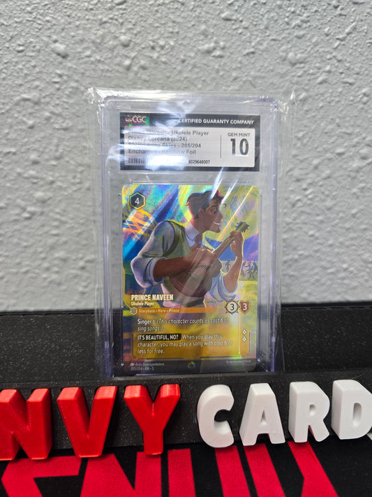 Prince Naveen - Ukulele Player Enchanted Rainbow Foil Shimmer Skies 205/204 CGC 10