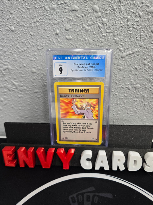 Blaine's Last Resort 1st Edition Gym Heroes CGC 9 Blue Label