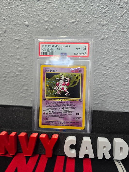 Mr. Mime Holo Jungle 1st Edition 6/64 PSA 8