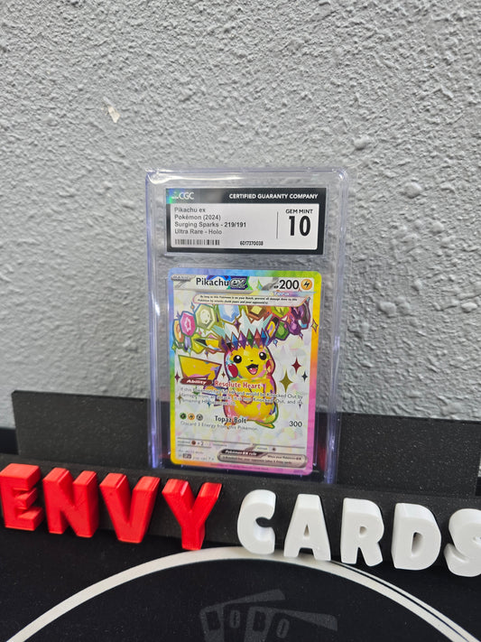 Pikachu EX UR Surging Sparks 219/191 CGC 10