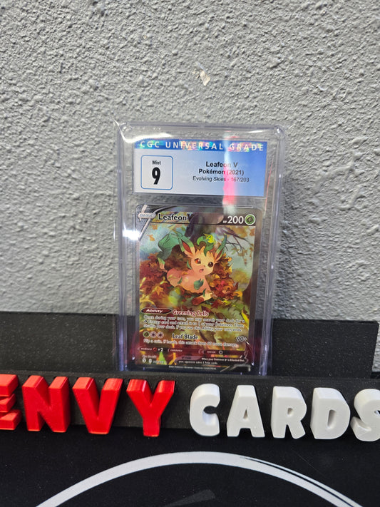 Leafeon V 167/203 Evolving Skies CGC 9 Blue Label