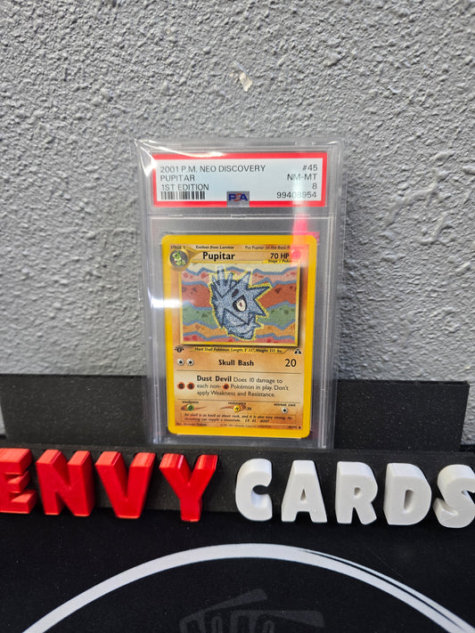 Pupitar 1st Edition Neo Discovery PSA 8