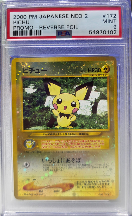 Pichu Reveres Holo Japanese Neo 2 No. 172 PSA 9
